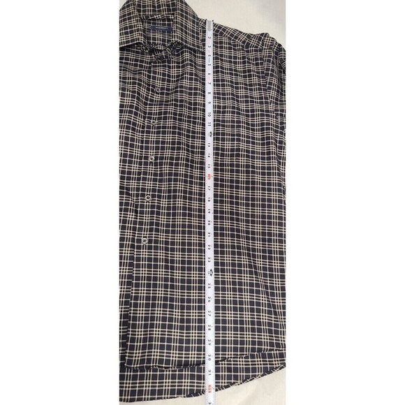 Burberry London Plaid Button Down Long Sleeve Shirt Black Men's Sz L Made In USA - Picture 10 of 10